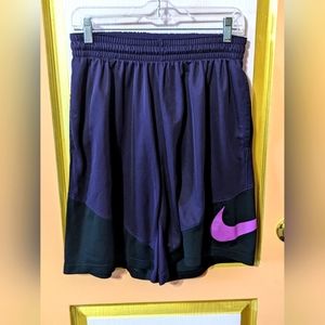 Men's XL black and purple NIKE basketball shorts